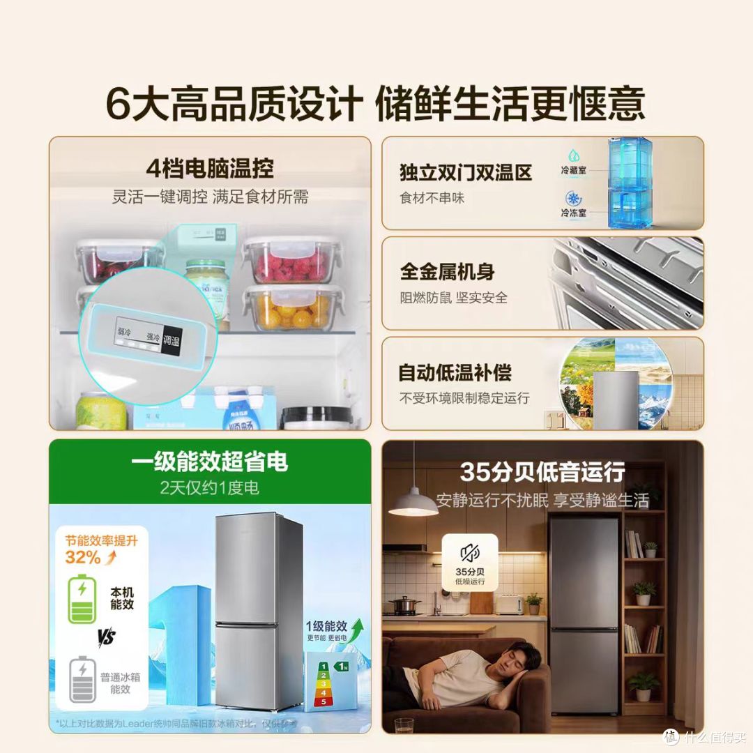 租房党闭眼入！海尔统帅 186L 双门小冰箱太香了✨
