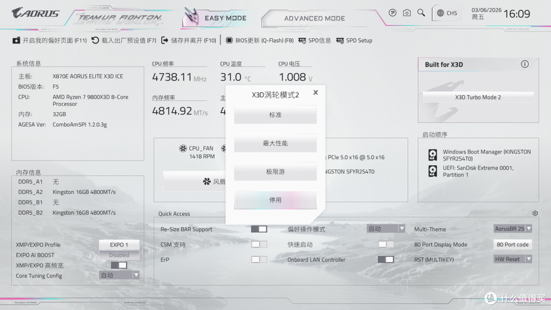 技嘉X870E AORUS ELITE X3D ICE主板深度体验