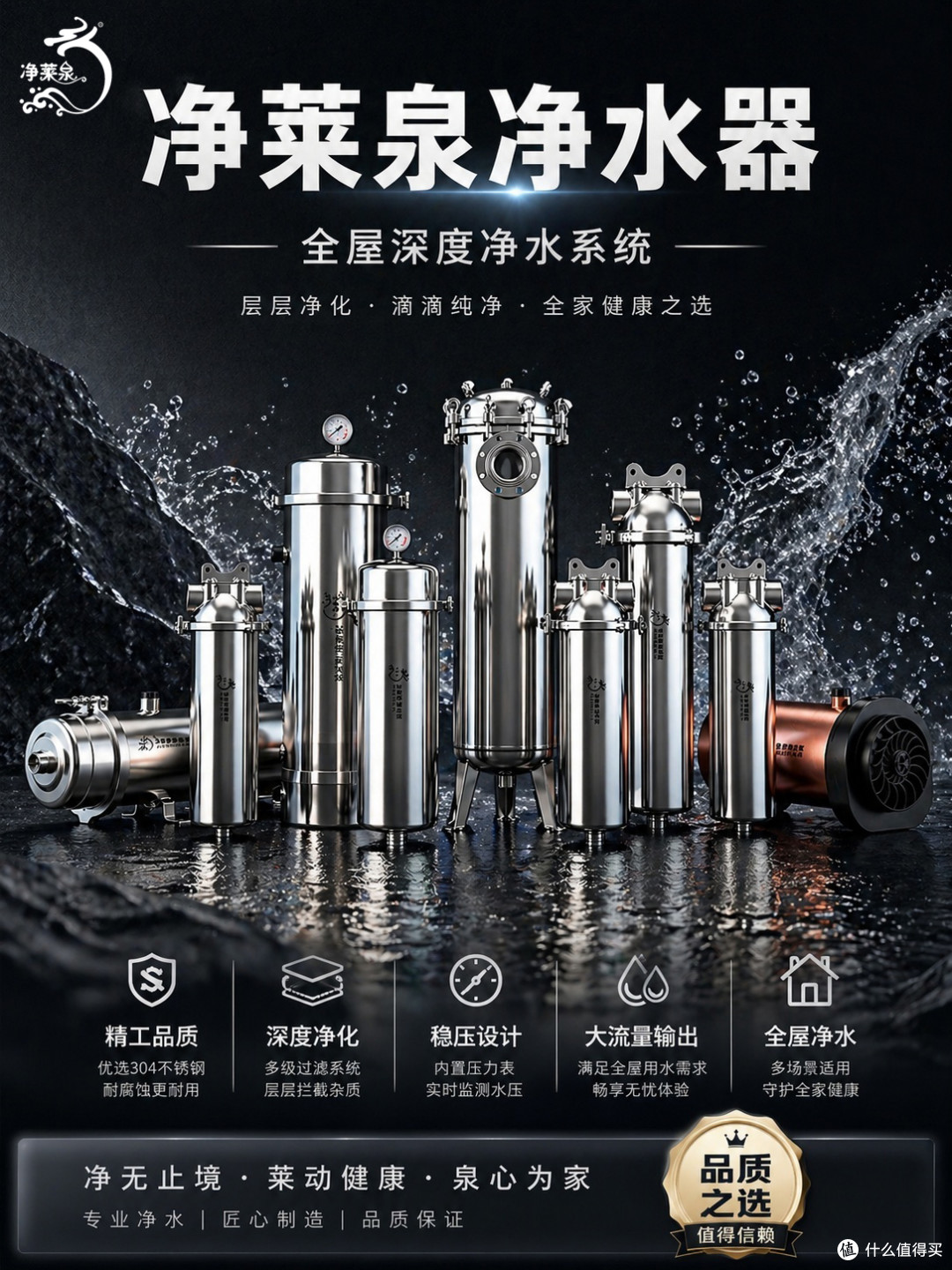 大户型别墅必备！JLQ-RS-F3 全屋阻垢机，大流量除水垢无压力