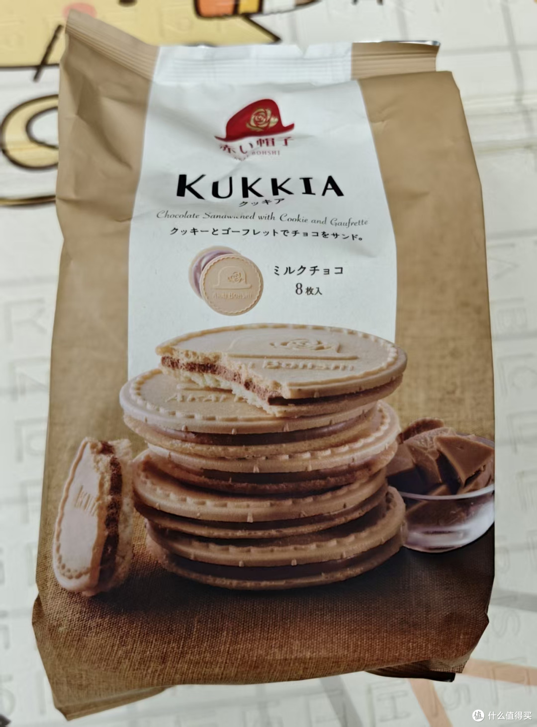 日本零食测评 红帽子夹心薄饼
