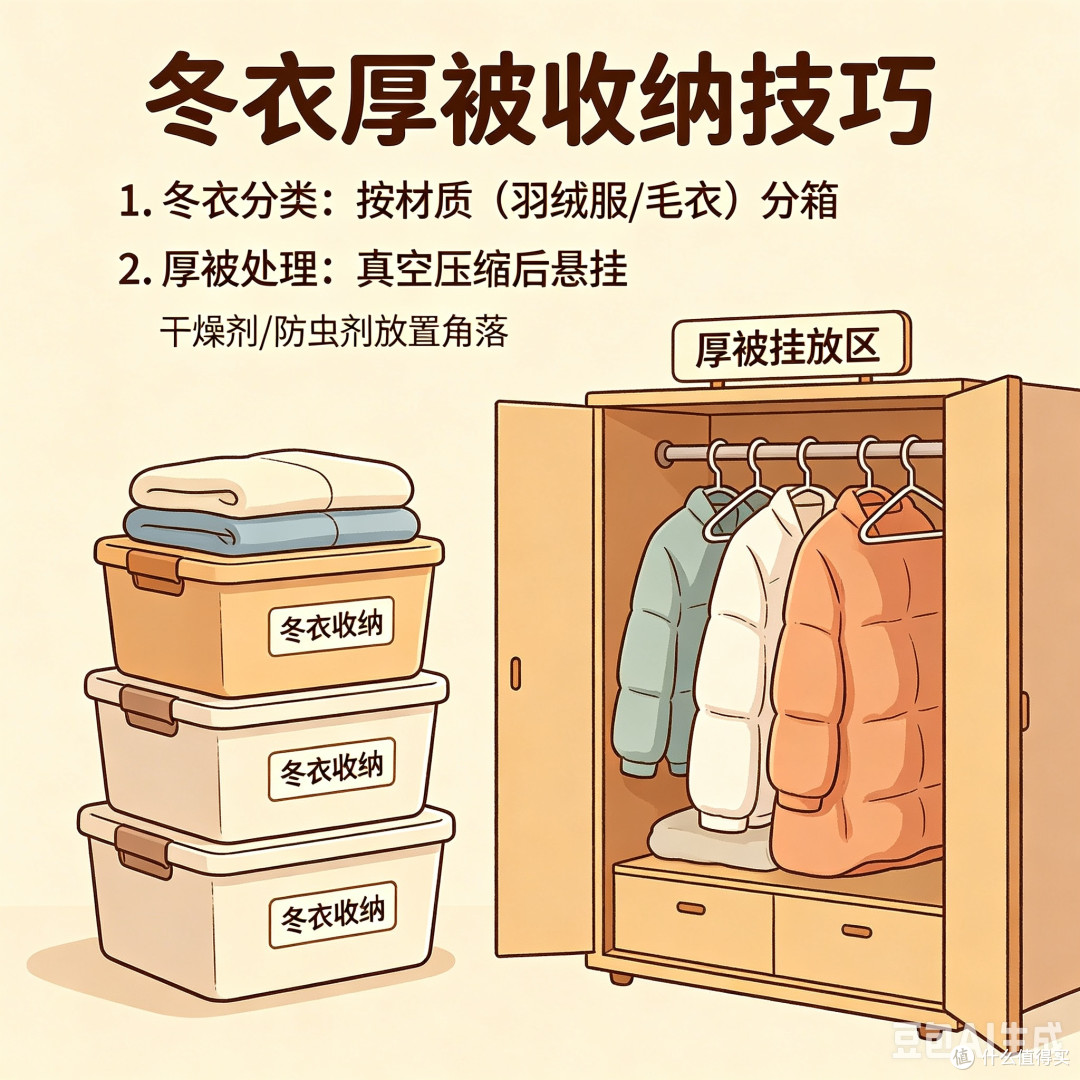 冬衣厚被收纳技巧