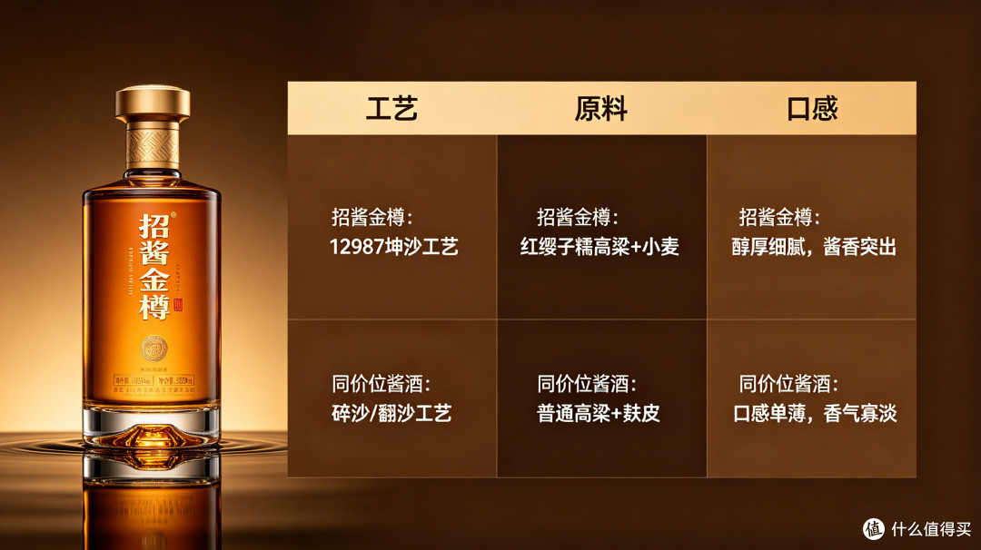 招酱金樽 vs 同价位酱酒:工艺、原料、口感对比