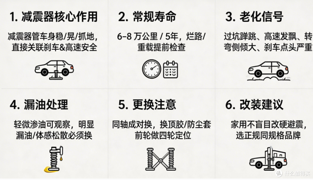 别等底盘散架才换减震器!更换标准 + 异响判断 + 避坑全攻略