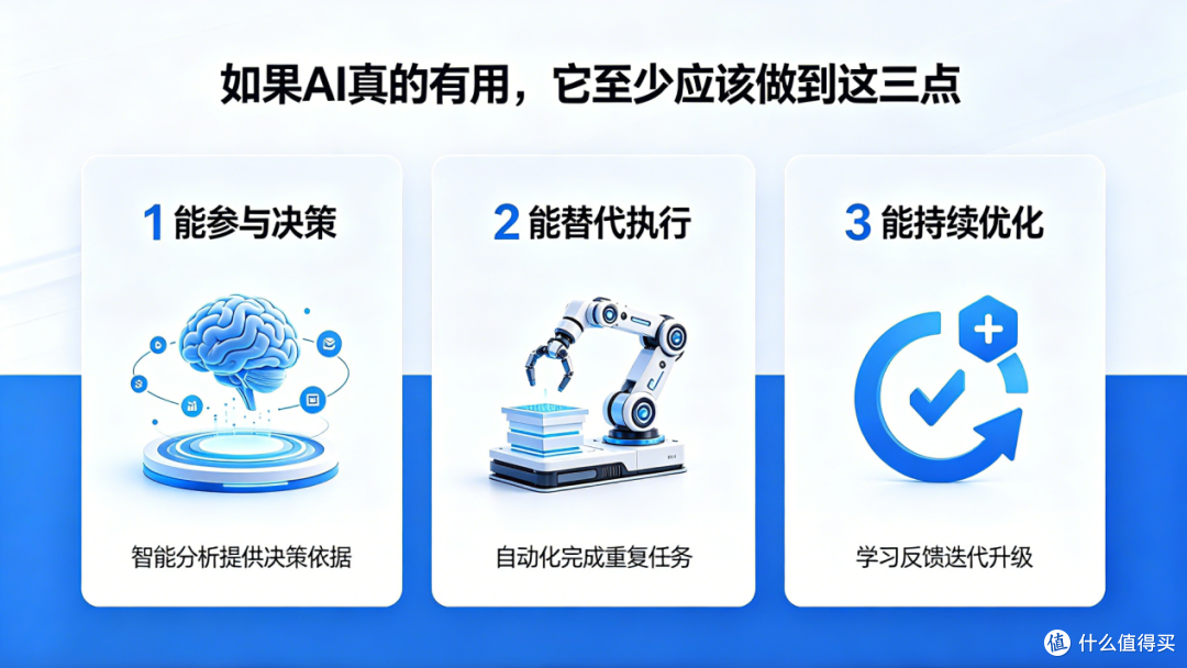 如果AI真的有用，它至少应该做到这三点