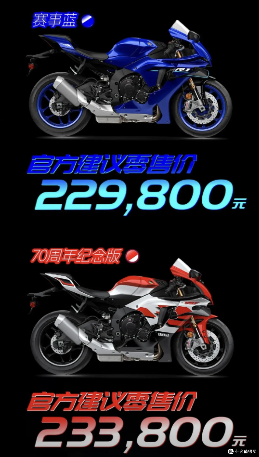 硬核赛道DNA!雅马哈YZF-R1 70周年纪念版正式上市:卖23万多?