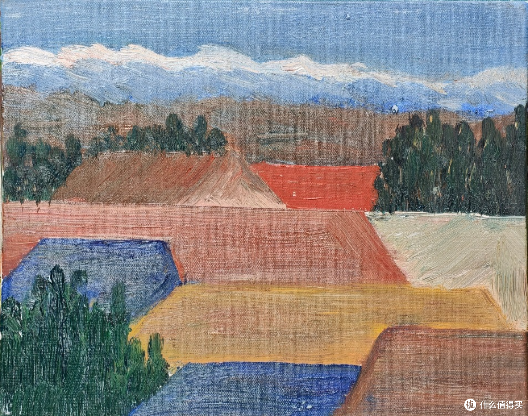 川石作品 未校准的独白6 纸板油画 24×30cm