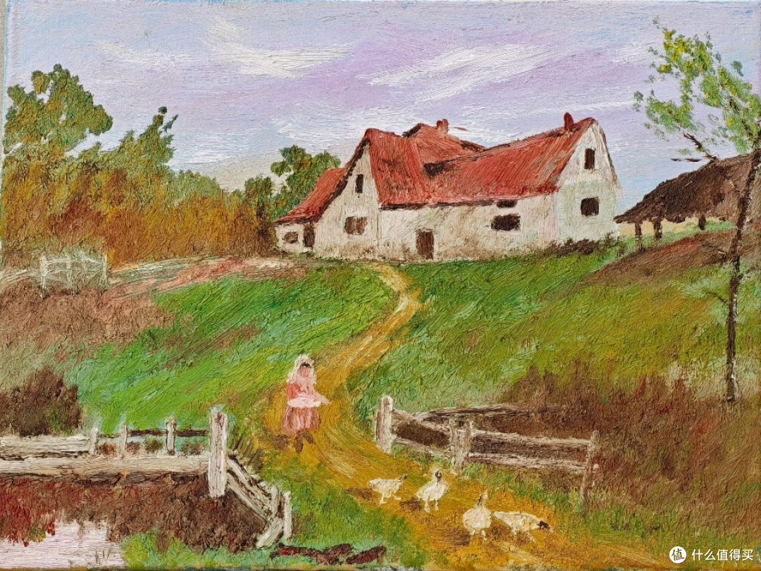 川石作品 未校准的独白3 纸板油画 30×40cm