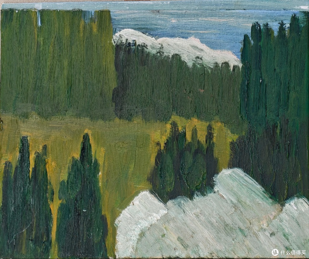 川石作品 未校准的独白7 纸板油画 30×40cm