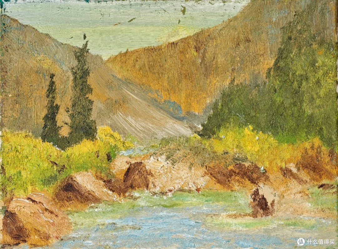川石作品 未校准的独白2 纸板油画 30×40cm