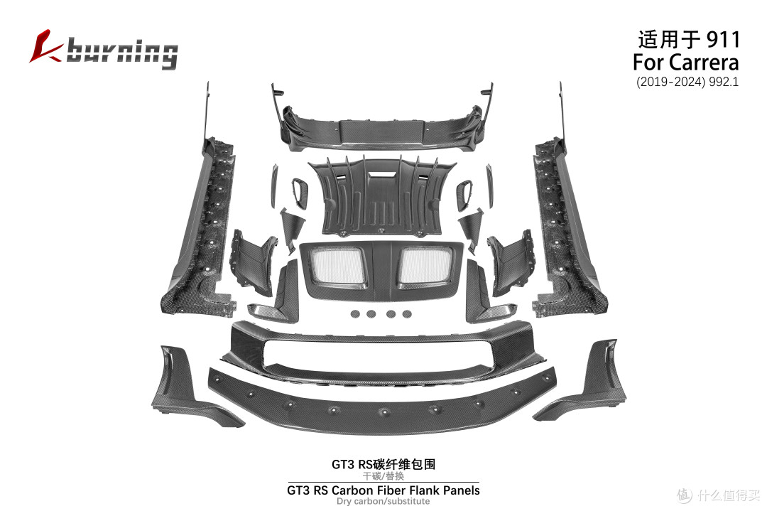 我的保时捷911 GT3 RS改装碳纤维kburning包围
