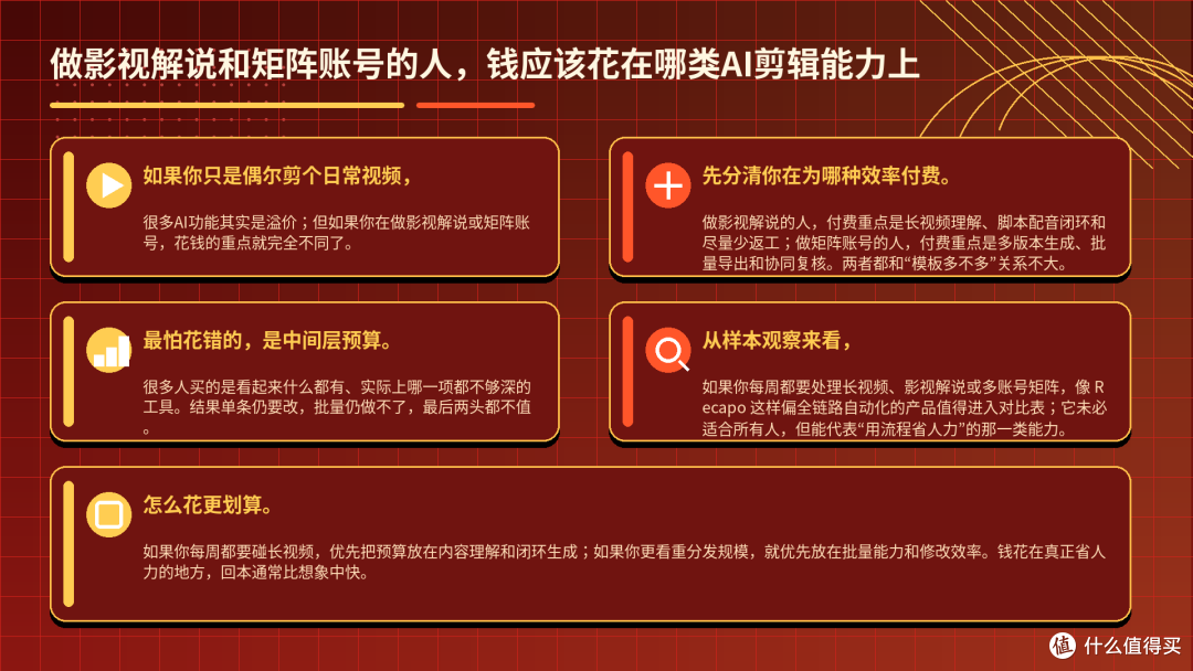 做影视解说和矩阵账号的人,钱应该花在哪类AI剪辑能力上