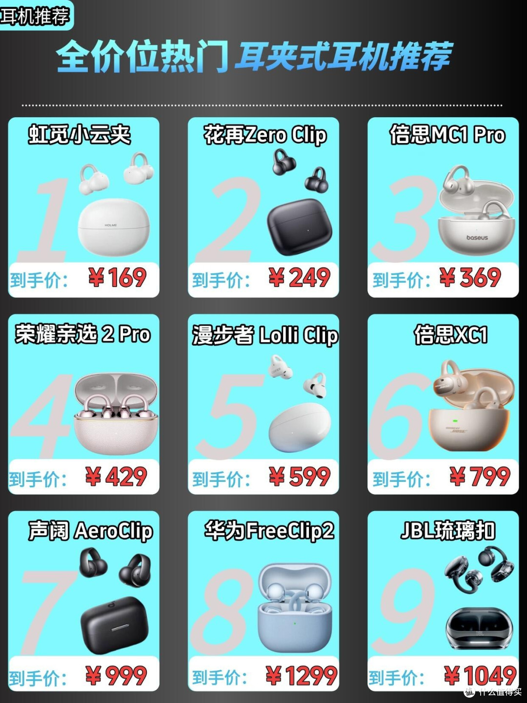 全价位耳夹式耳机清单!从百元到千元直接抄作业✨