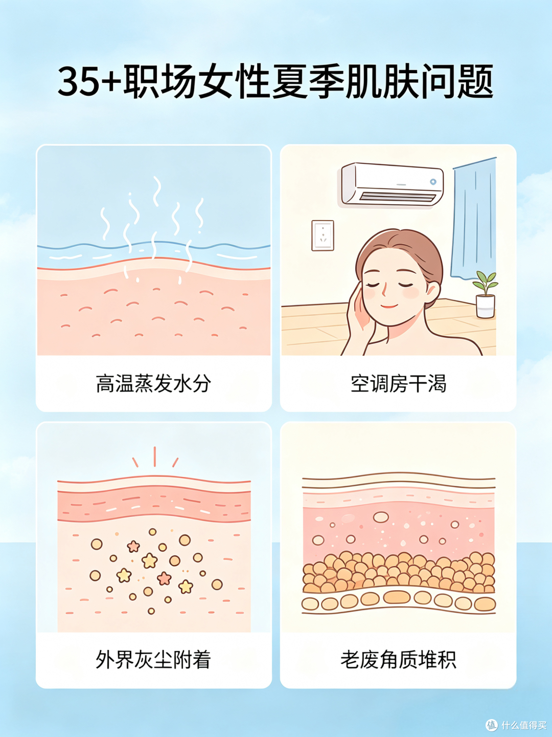 35+职场女生夏日护肤误区!原来皮肤出油缺水都是这么来的