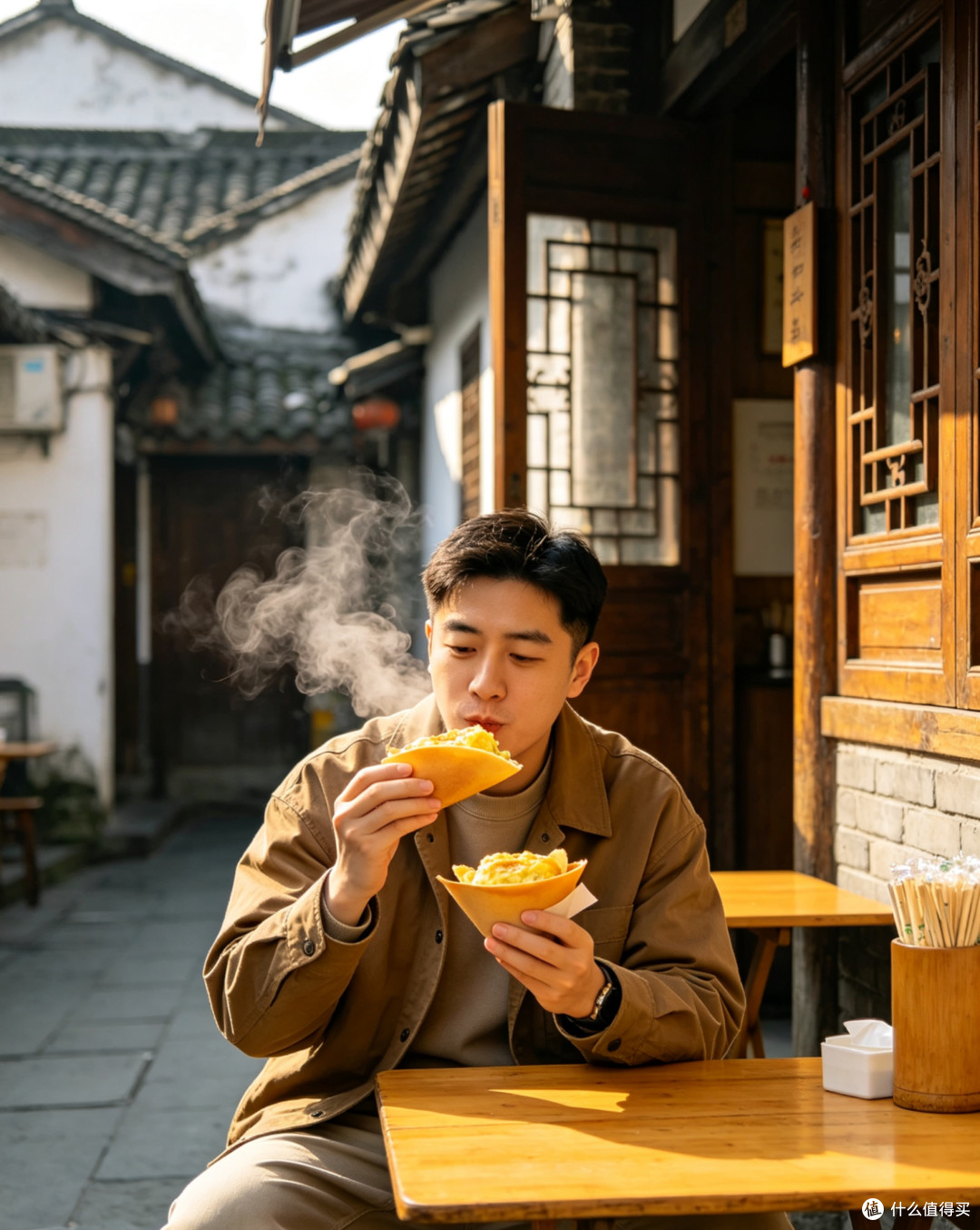 成都老巷子里的蛋烘糕小店