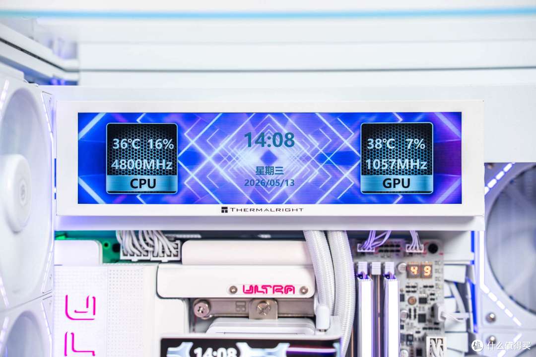 全景海景房配曲面屏水冷,利民A70+幽浮视界360水冷装机