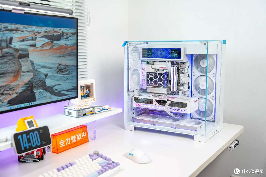 全景海景房配曲面屏水冷,利民A70+幽浮视界360水冷装机