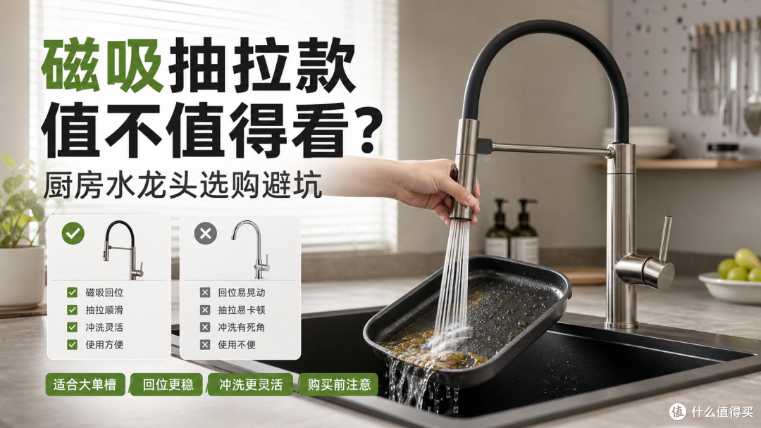 想换厨房水龙头,磁吸抽拉款到底是不是智商税?