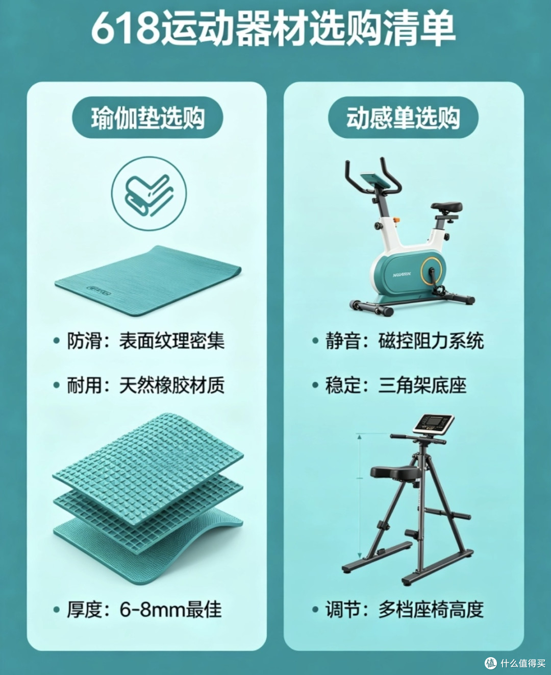 618运动品类避坑指南:瑜伽垫、动感单车选购要点