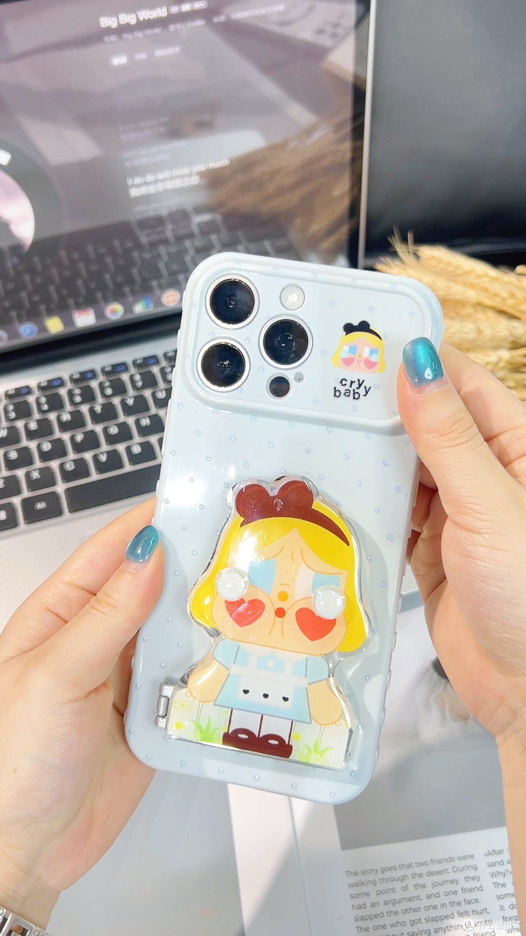卡通立体镜子支架壳｜少女巨好看全包新款