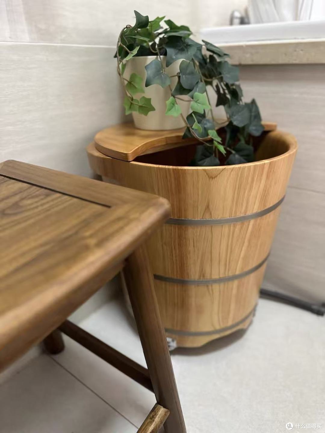 养生党必入✨木风橡木泡脚桶|过小腿深桶 + 带轮排水太香了