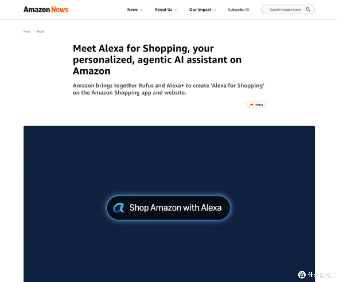 图源：Amazon 官方 Alexa for Shopping 页面
