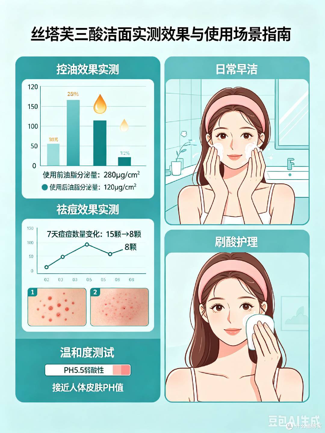 丝塔芙三酸洁面:温和刷酸洁面的成分解析与肤质适配全指南