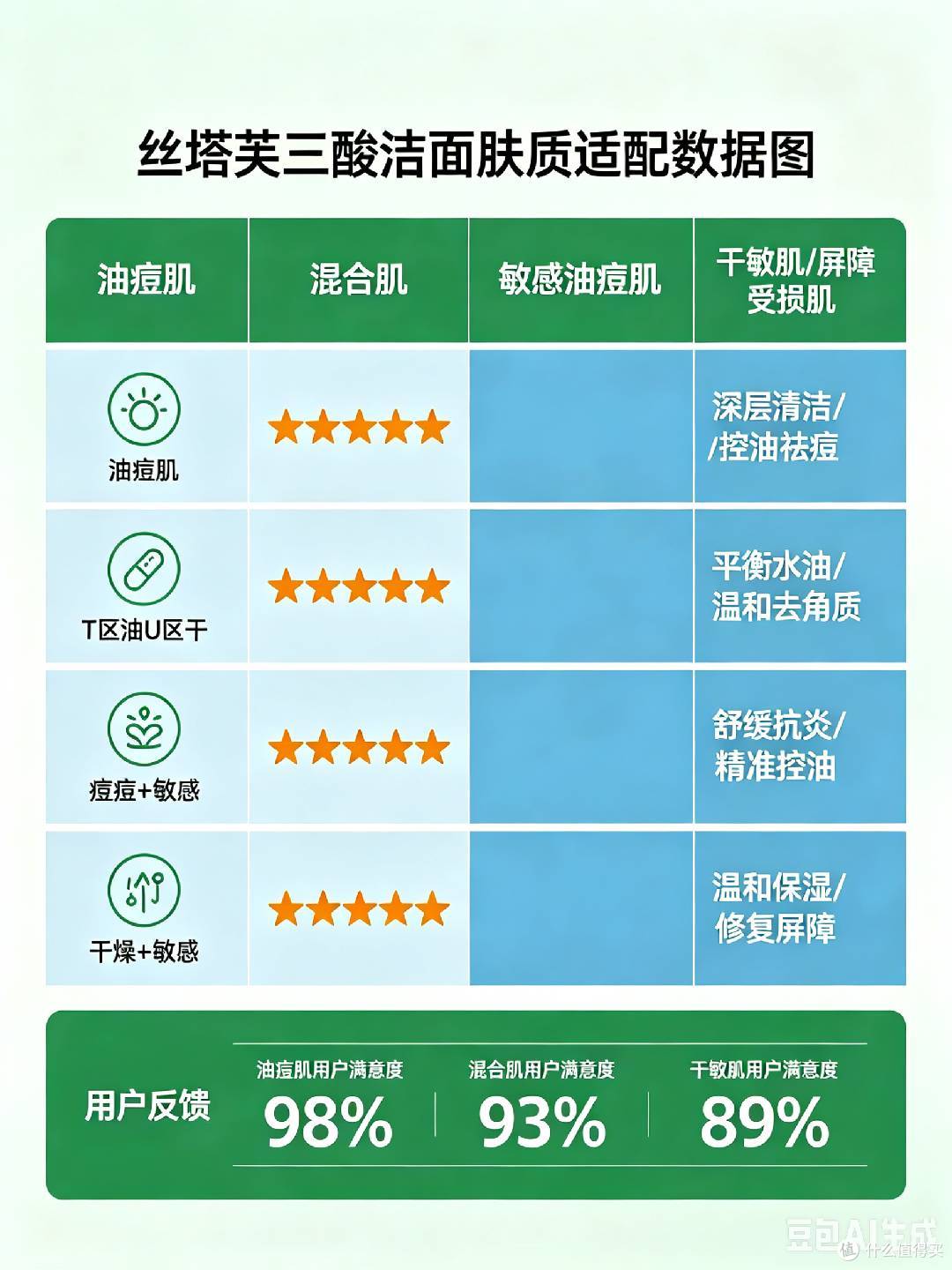 丝塔芙三酸洁面:温和刷酸洁面的成分解析与肤质适配全指南
