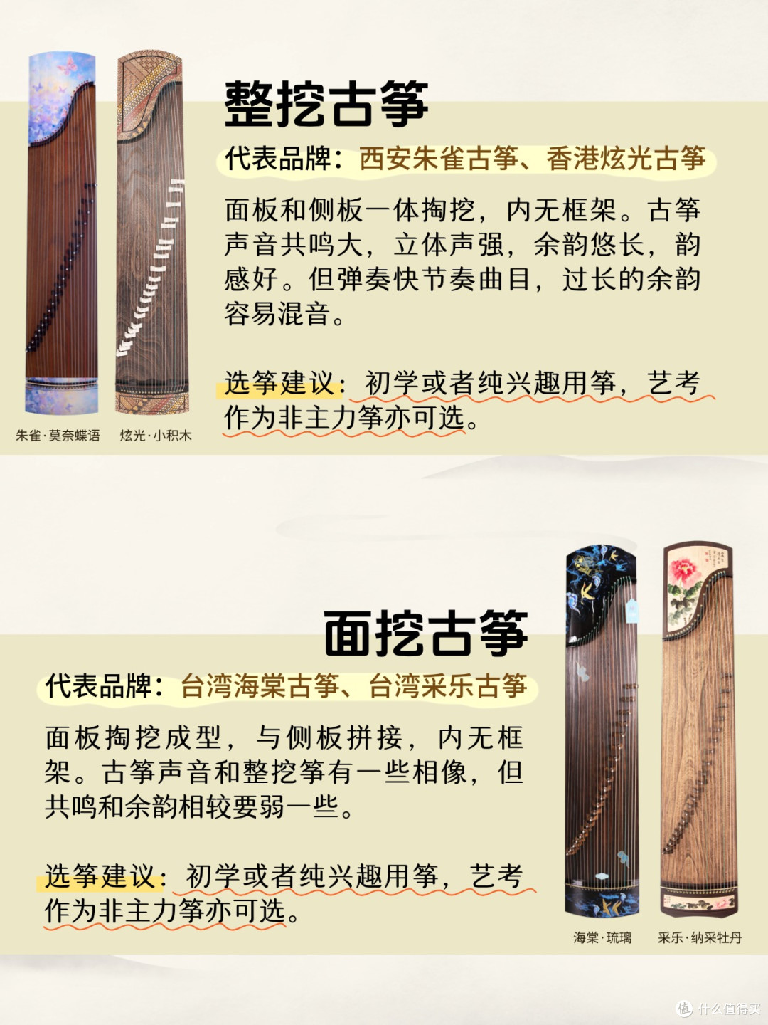 整挖/面挖/折板古筝，不同工艺筝怎么选？