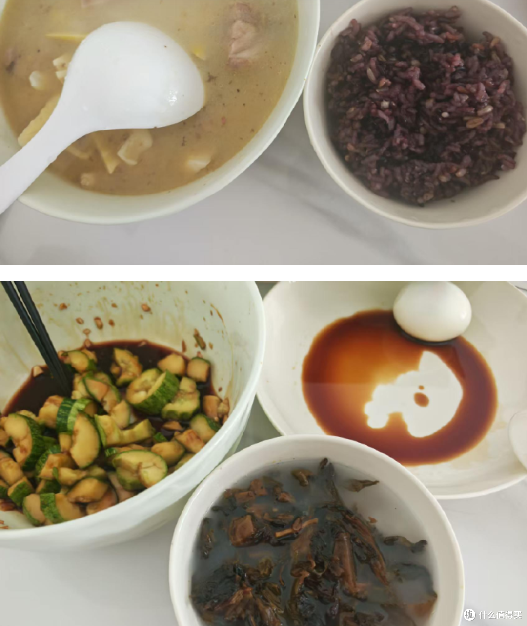 白粥配蛋黄拌酱油，我能喝两大碗🥣