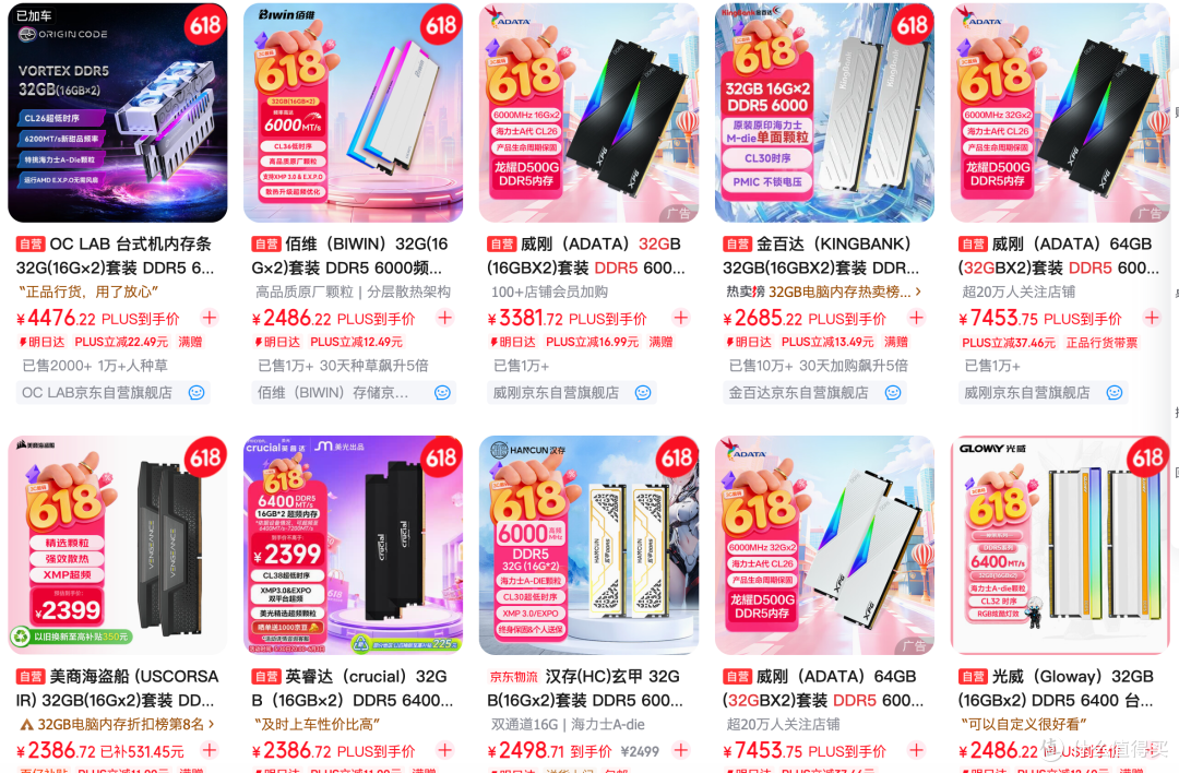 618内存和固态怎么买?都高价了,但刚需更别乱等