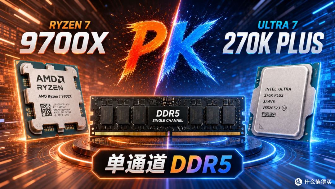 单通道内存打游戏,选锐龙7 9700X还是Ultra 7 270K Plus?