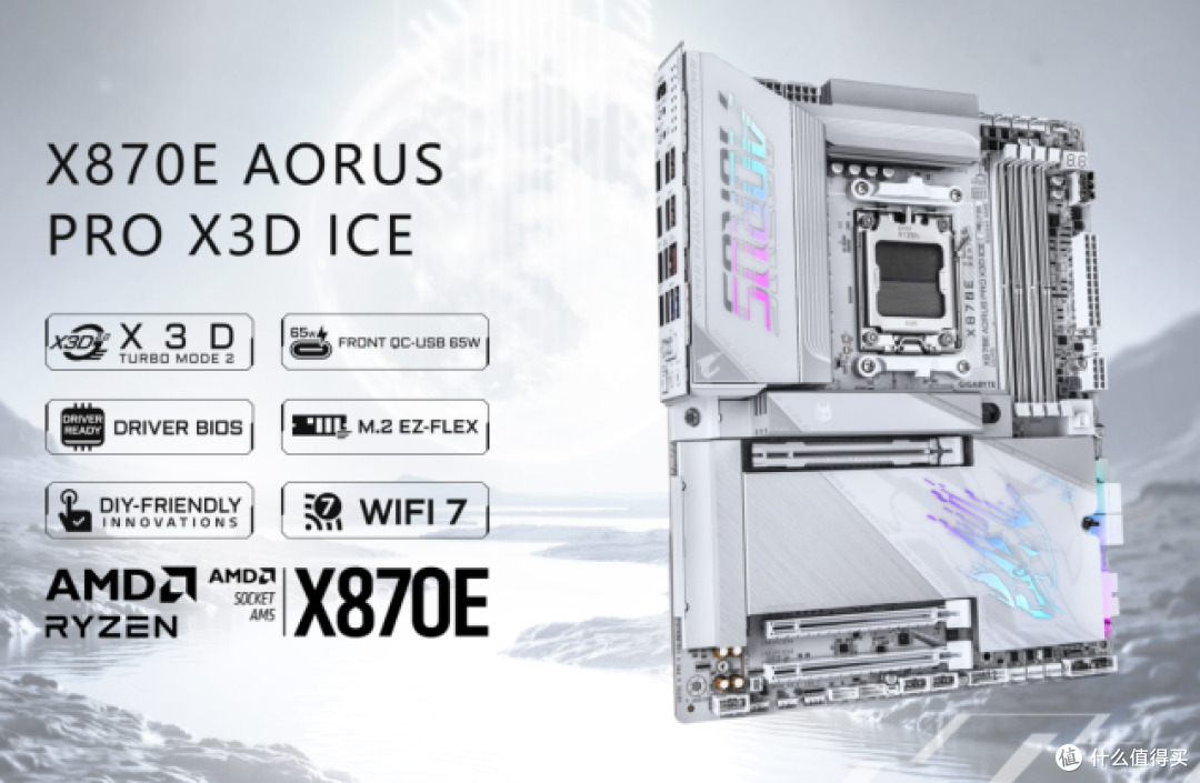 技嘉X870E X3D电竞冰雕主板：藏起小参，亮出帧数
