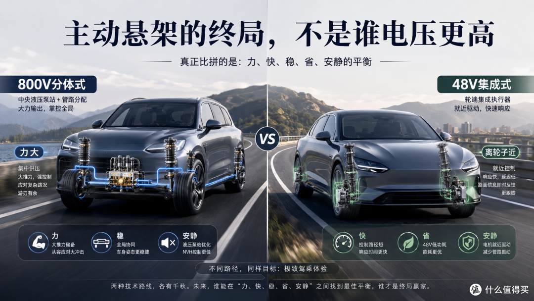 主动悬架,48V还是800V?集成还是分体?