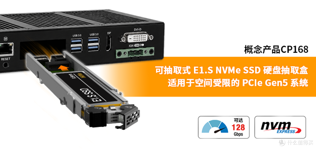 【概念产品 CP168】紧凑型可抽取式E1.S SSD硬盘抽取盒