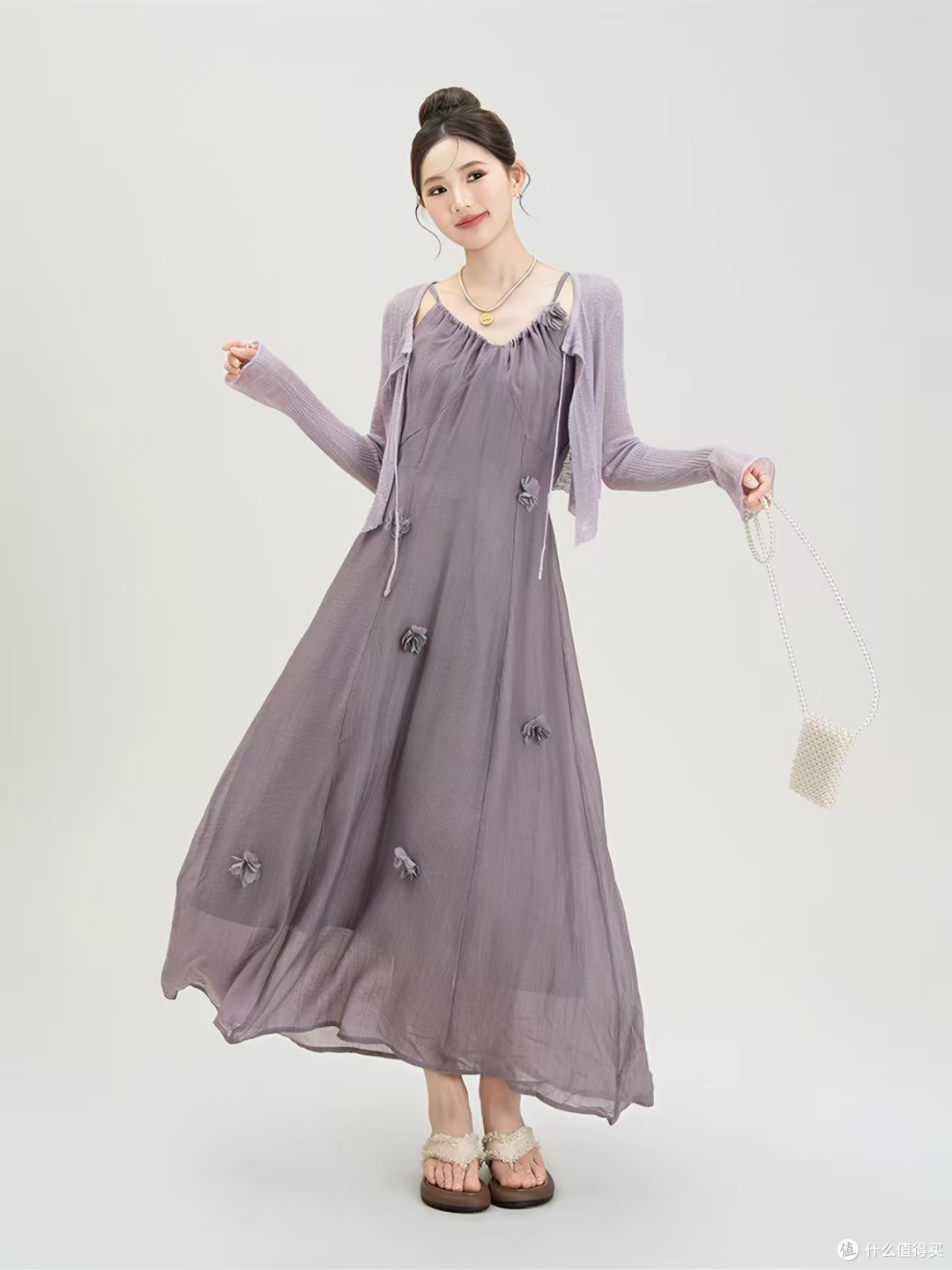 小个子本命夏装✨紫调花朵套装！遮肉显瘦巨百搭