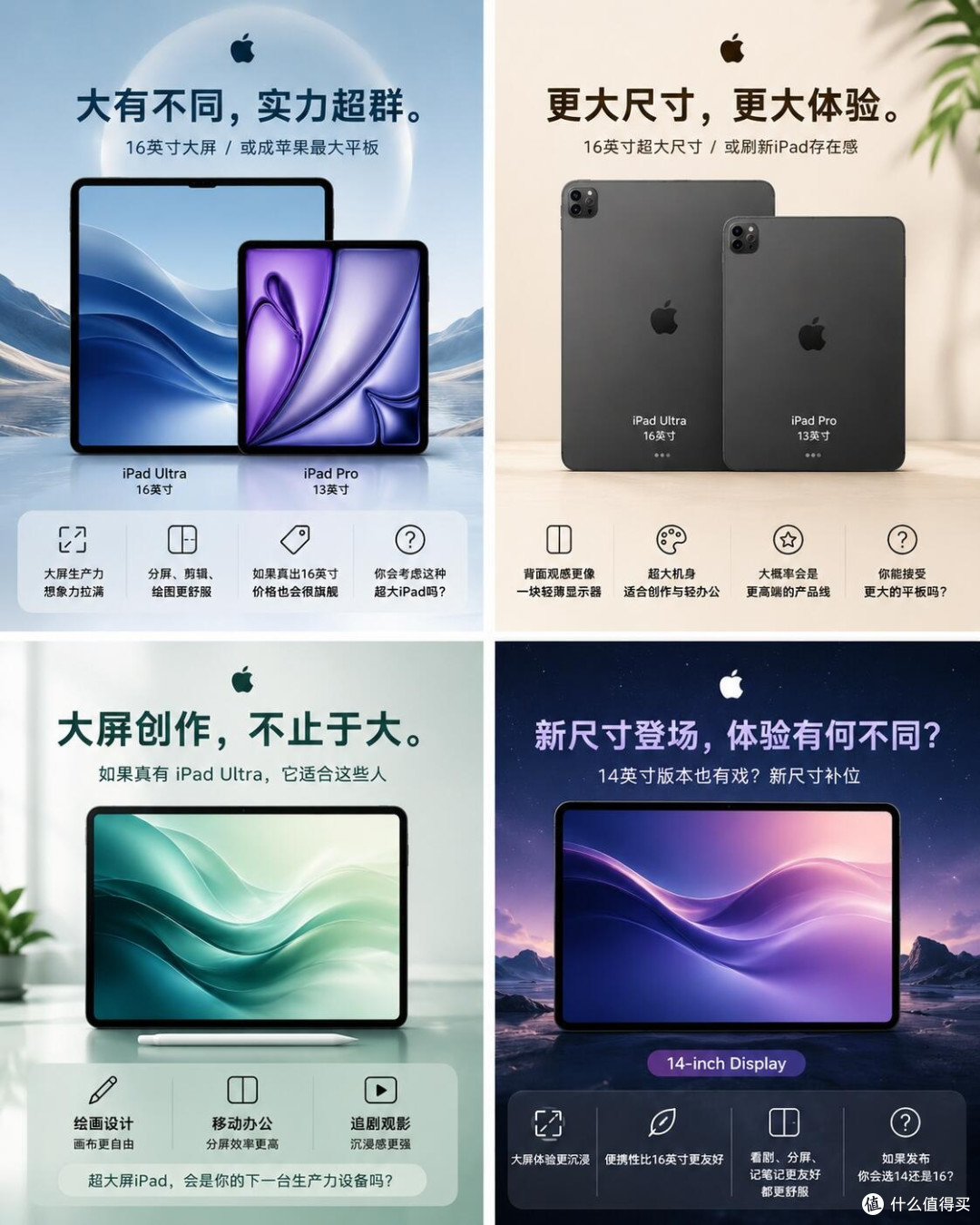 苹果超大平板爆料!16英寸iPad Ultra登场,还有14英寸中间款