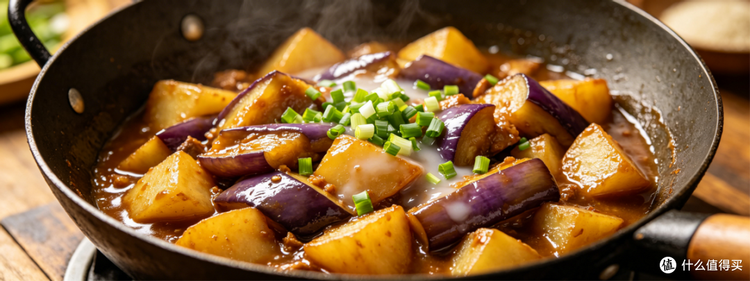 茄子土豆这样做,汤汁拌饭能吃三碗,简单又美味的家常素菜
