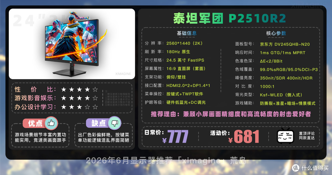 【26年6月显示器推荐清单】教父级电脑显示器选购指南!