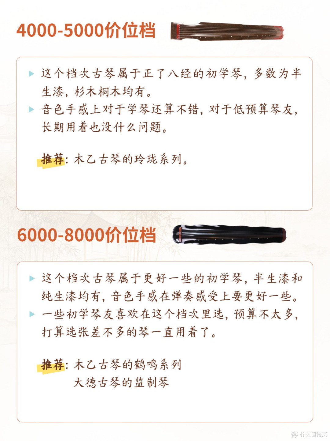 初学者买古琴,不同价位热选盘点!