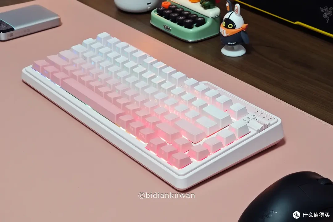 雾桃渐变，粉萌少女心 | 珂芝K75 V2三模无线机械键盘