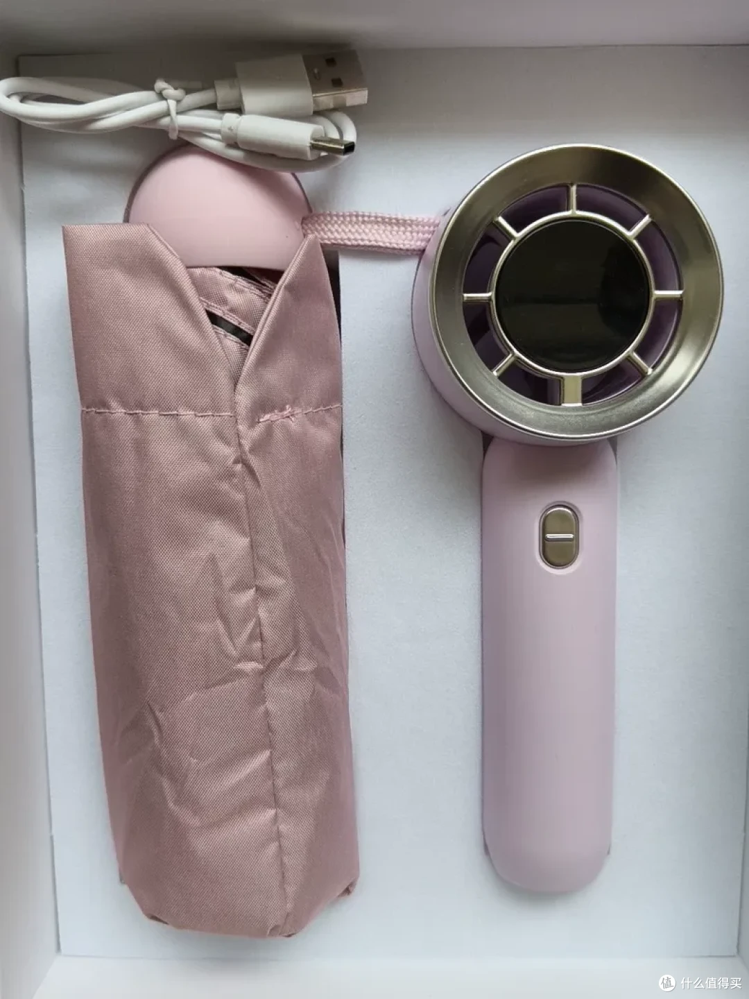 二手鱼塘里淘品牌赠品,30块夏日两件套:小风扇+防晒伞