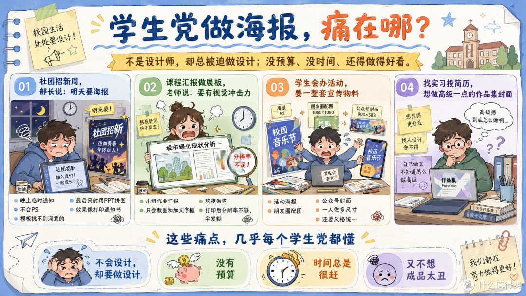 轻松做高级感海报｜2026年学生党找做海报的免费、出图快的AI工具