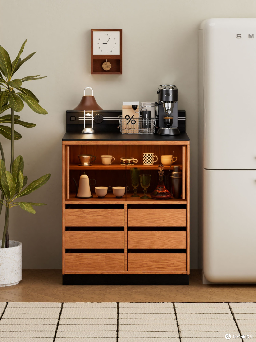 实木餐边柜爆款，DIY模块自由收纳