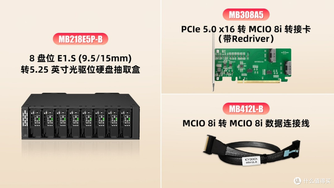 单光驱扩容8盘E1.S!ICY DOCK MB218E5P-B PCIe5.0高密度存储实测