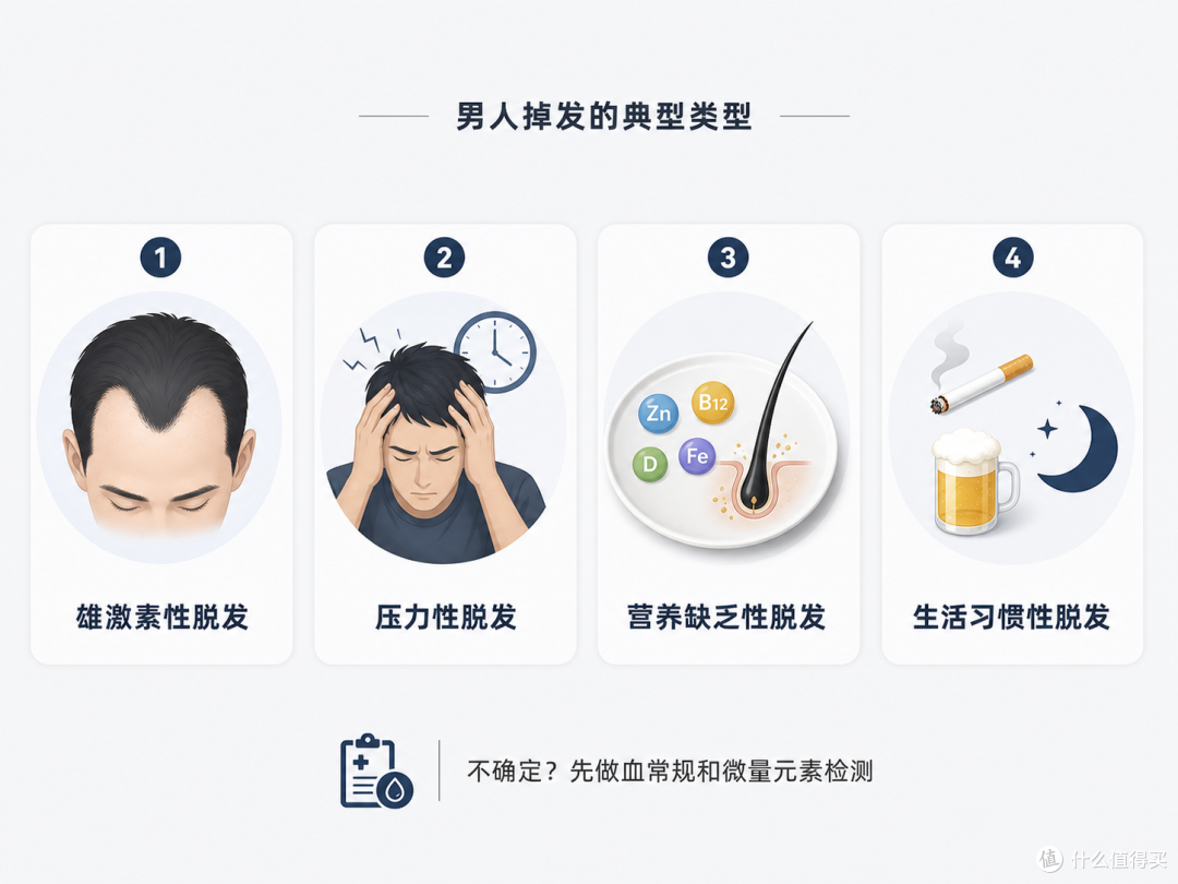 男人掉发吃什么?高仕星维生素b科学护发方案