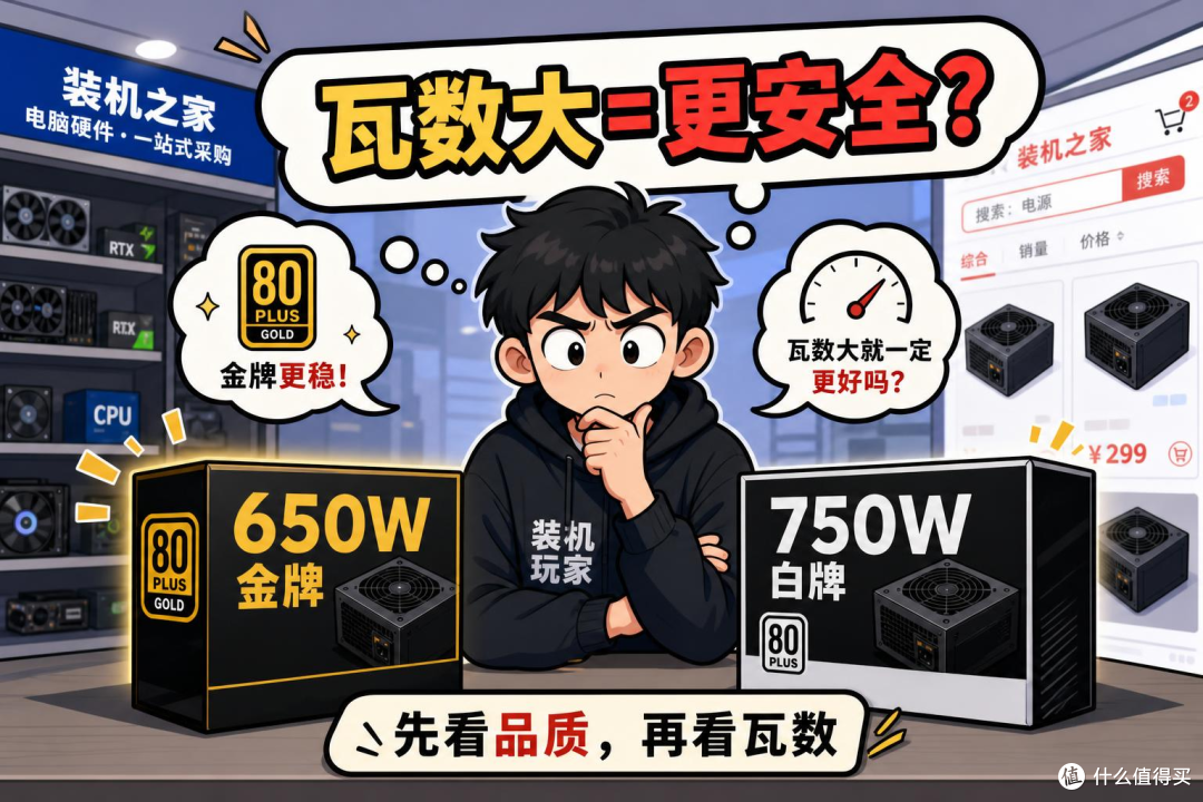 内存涨价整机跟涨,电源该省还是该稳?650金牌 vs 750白牌