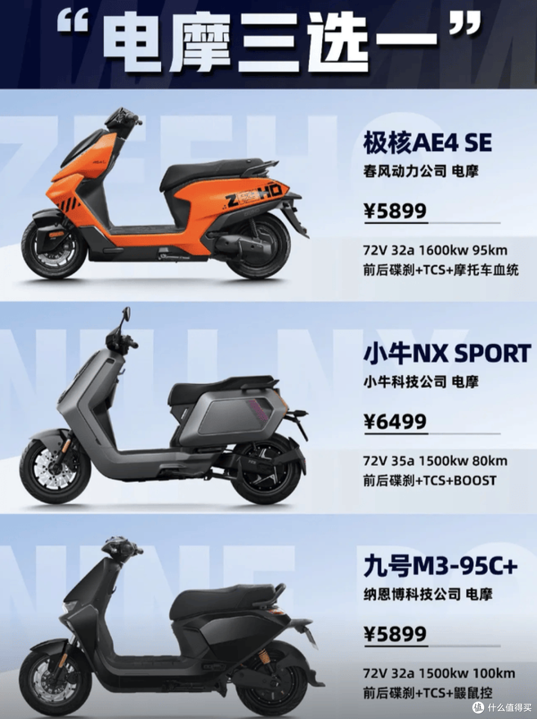 电摩三选一:AE4 SE、NX Sport、M3-95C+谁更香!