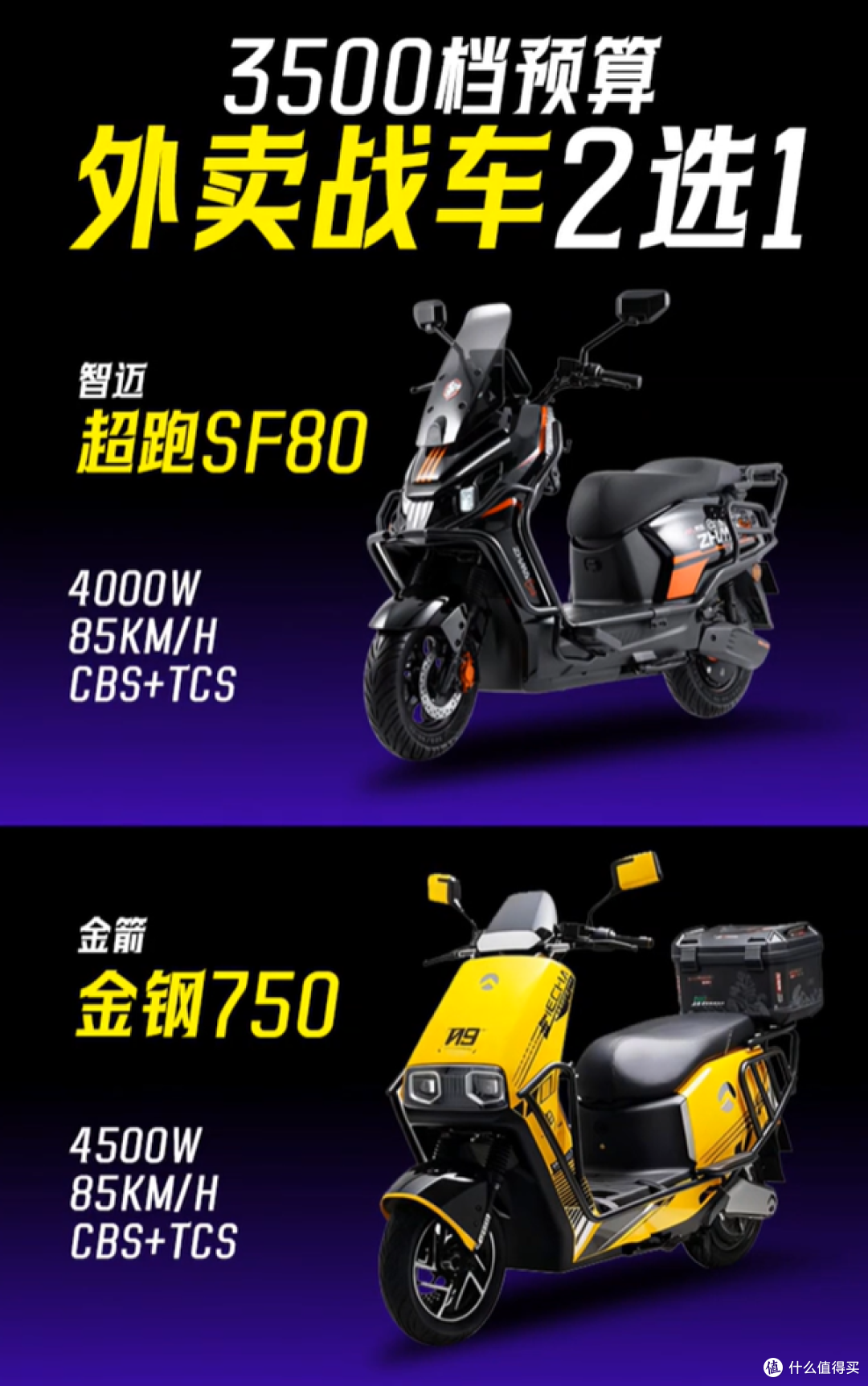 智迈SF80对比金箭金钢750,跑外卖怎么选?