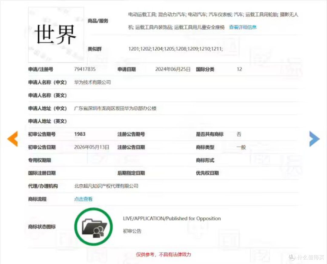 华为申请“世界”汽车类商标,已拿下“仙界”“天界”