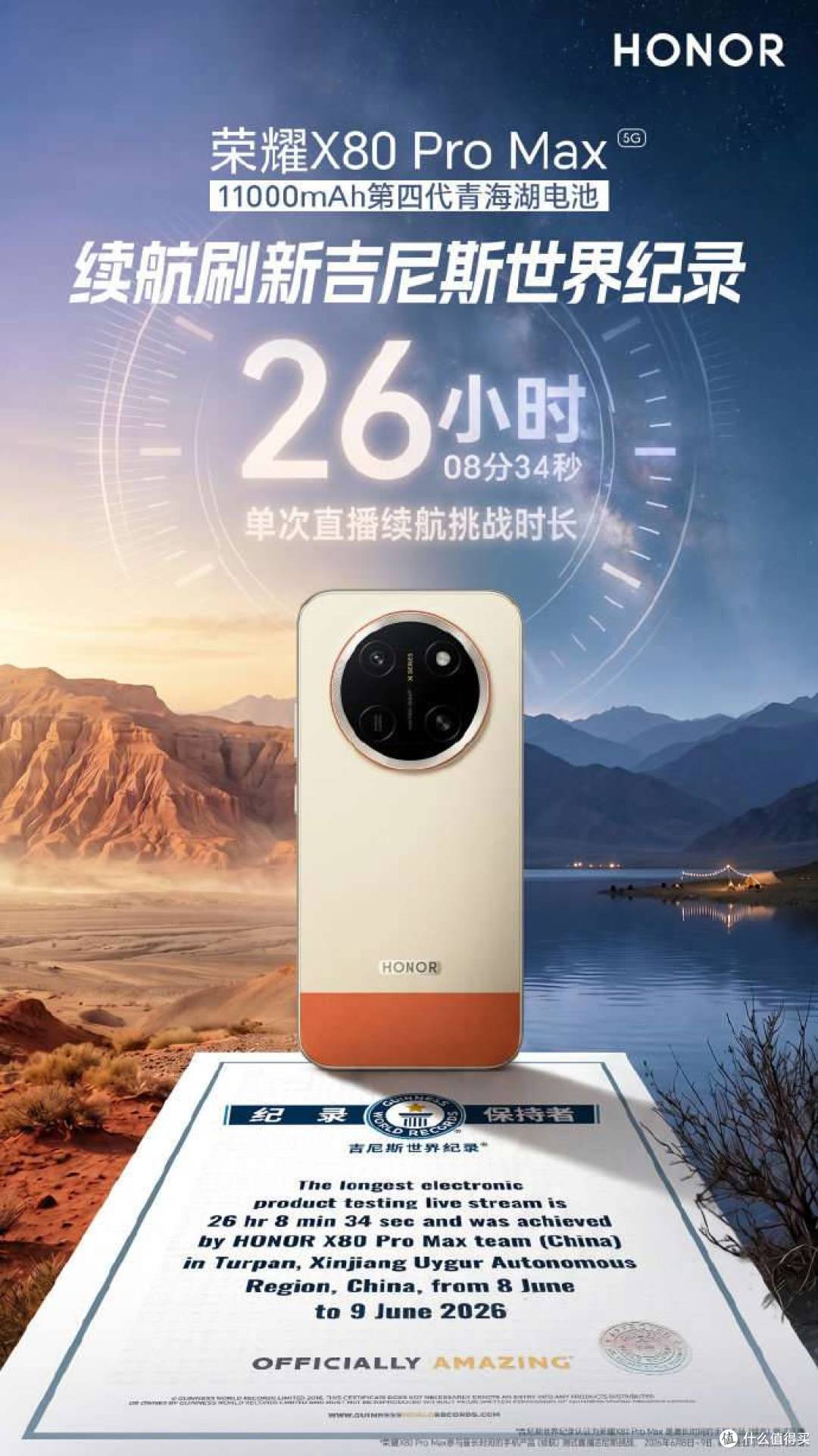 吉尼斯世界纪录认证:荣耀X80 ProMax创手机续航新高,你怎么看?
